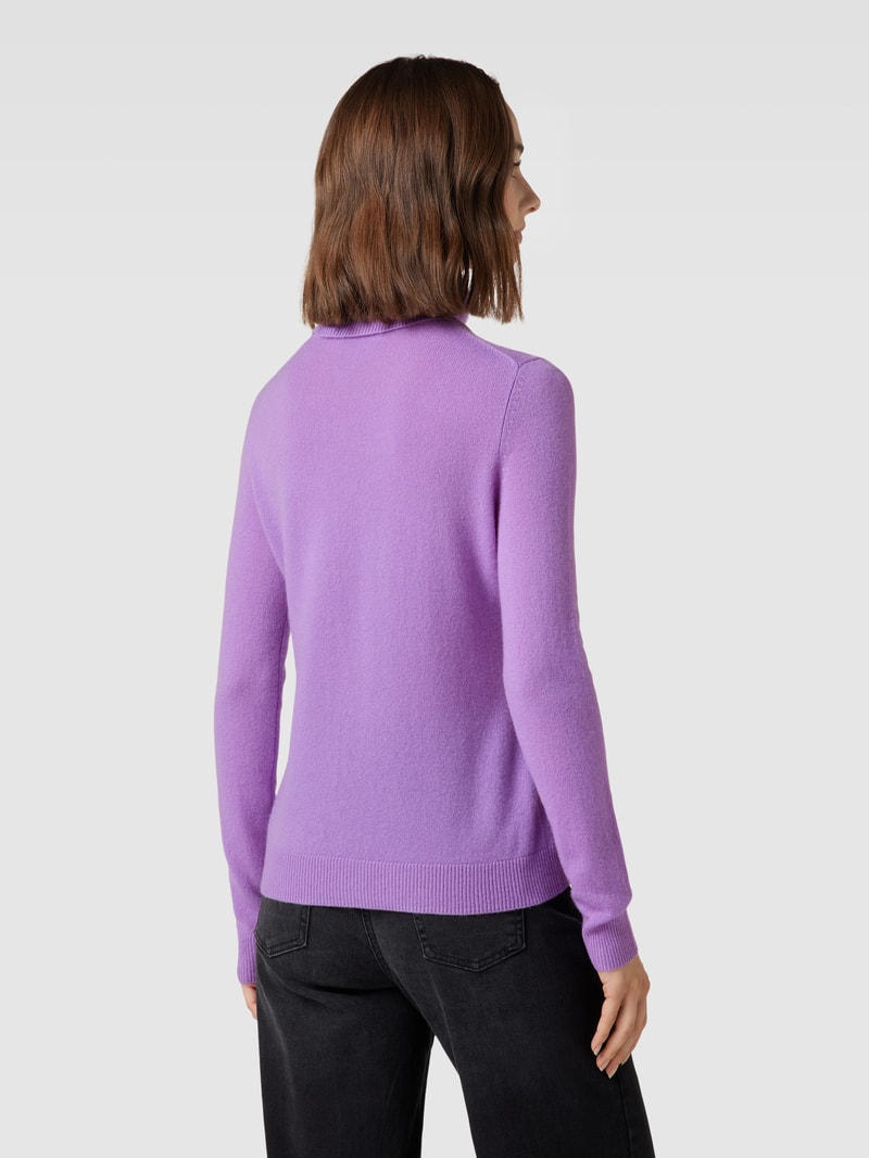 Kaschmirpullover in melierter Optik in violett