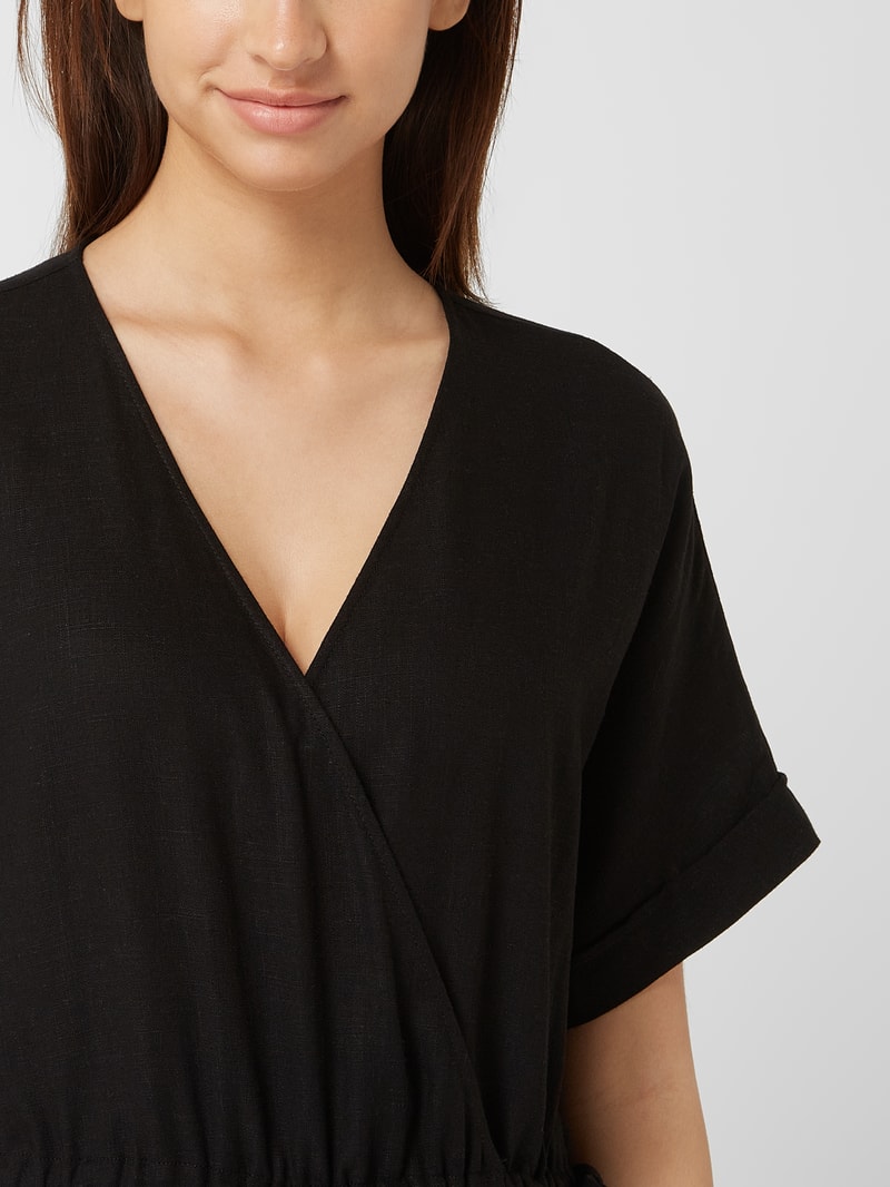 Jumpsuit mit Leinen-Anteil Modell 'Gulia' in schwarz