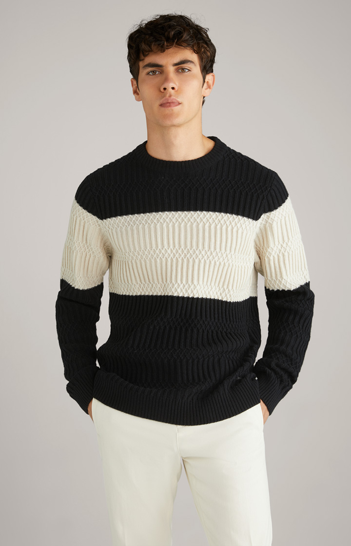 Stickpullover Norwen in Schwarz/Beige