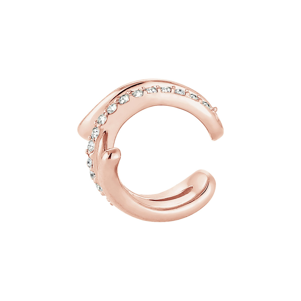 Elli Elli Boucles d'Oreilles Femme Couvre-Oreilles Torsadé avec Cristaux en Argent Ste Boucles d'oreilles