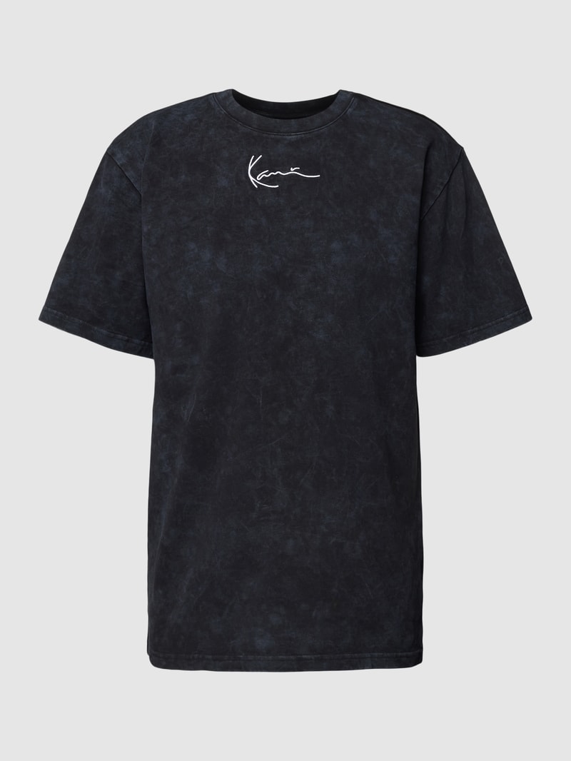 T-Shirt mit Label-Stitching in black