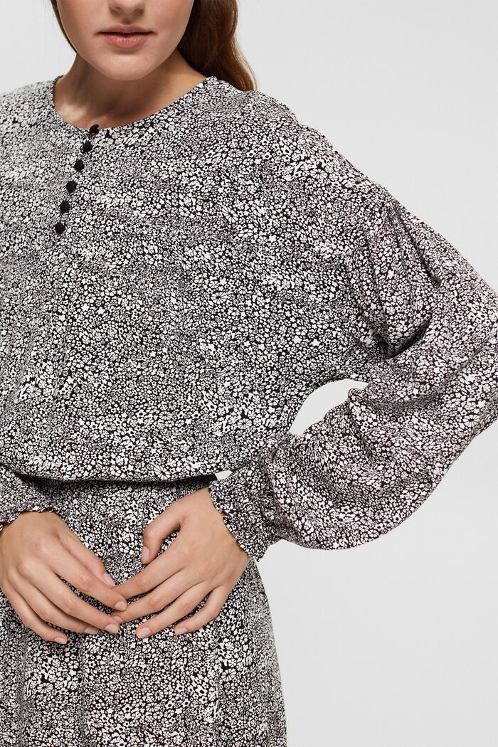 Geblümtes Kleid mit langem Arm, LENZING™ ECOVERO™