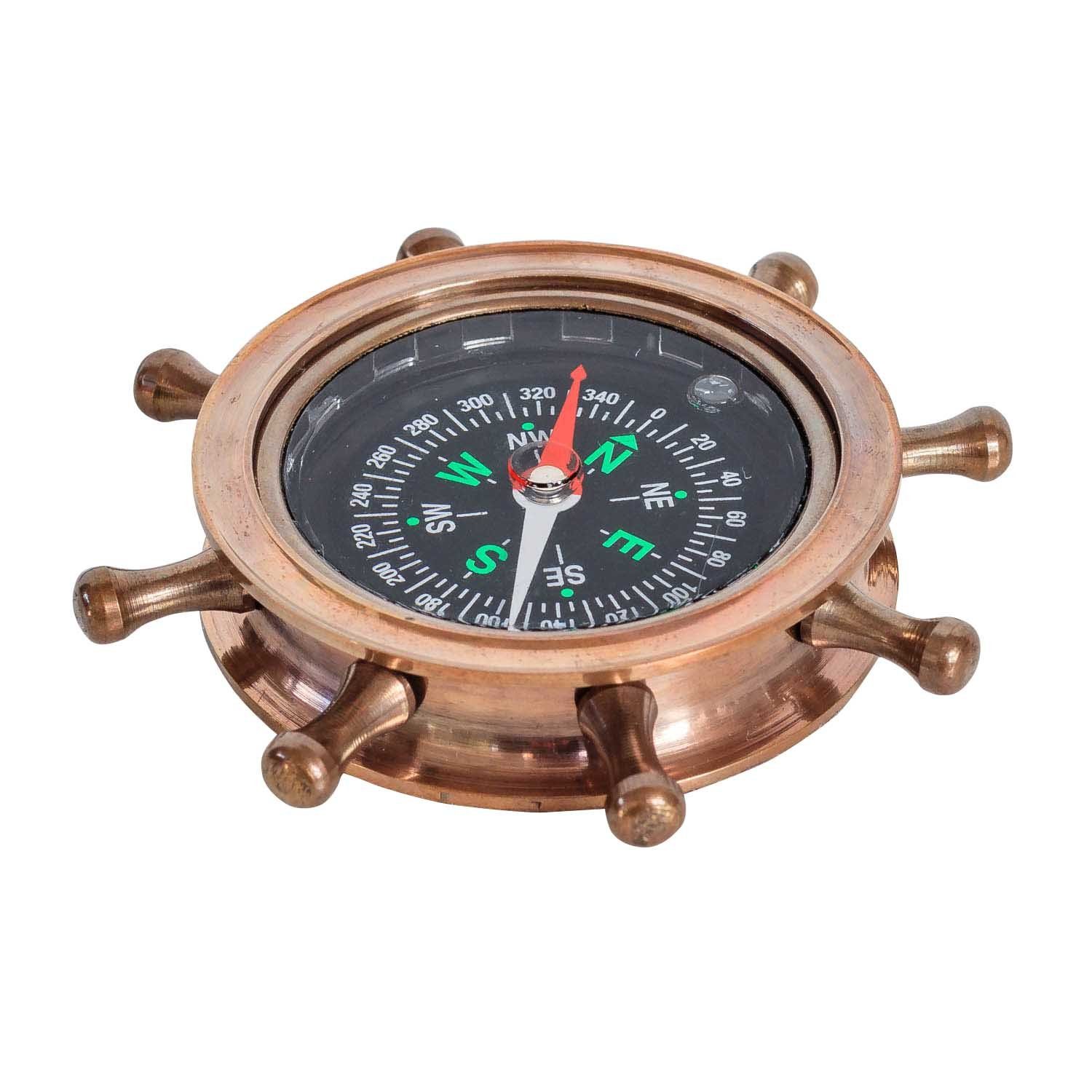 Aubaho Kompass Kompass Steuerrad Maritim Dekoration Navigation Antik-Stil (c)