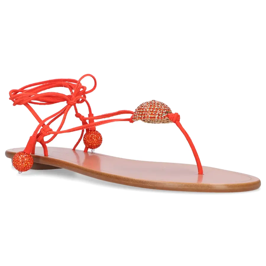 Aquazzura - Zehentrenner JACKIE Veloursleder - rot
