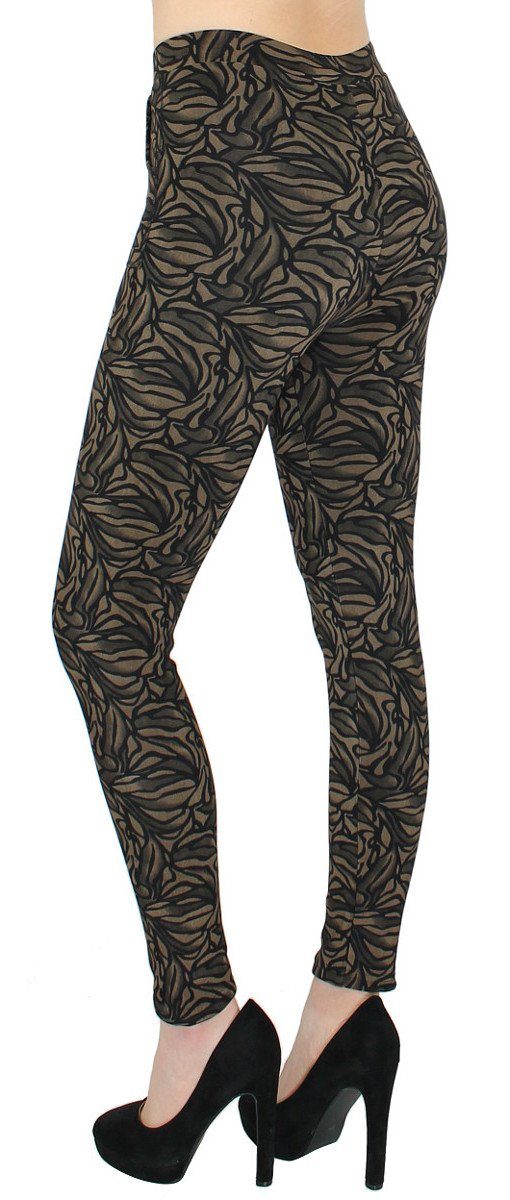 dy_mode Thermohose Gefütterte Thermo Hose Damen Thermo Leggings mit Innen-Fleece mit elastischem Bund