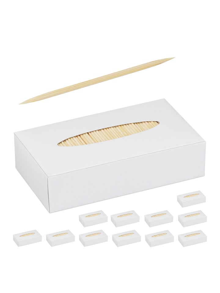relaxdays 12000 x Zahnstocher in Natur - (L)6,5 cm günstig kaufen onesize