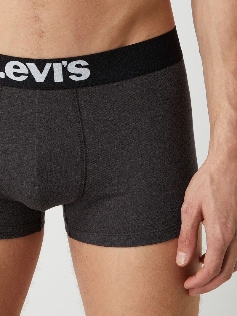 Trunks mit Logo-Bund im 2er-Pack in anthrazit meliert