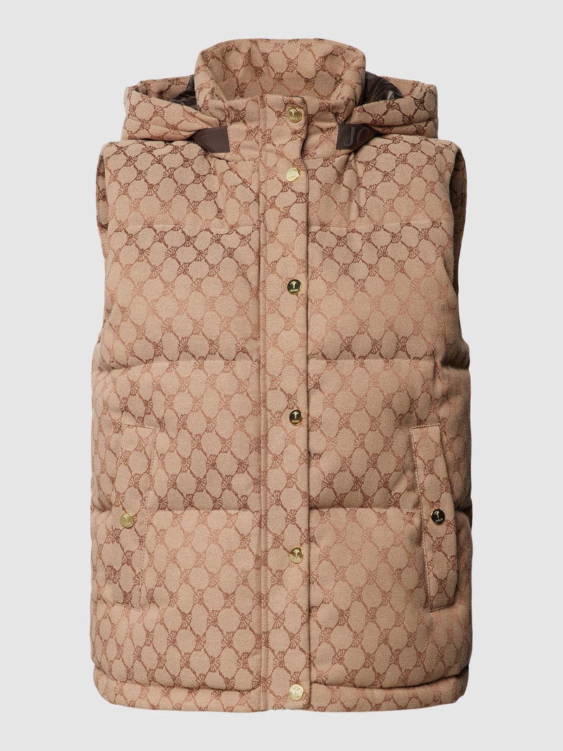 Steppweste mit Allover-Muster in camel