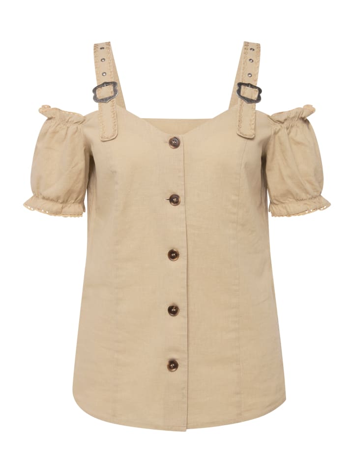 Ulla Popken Trachtenbluse in beige günstig kaufen