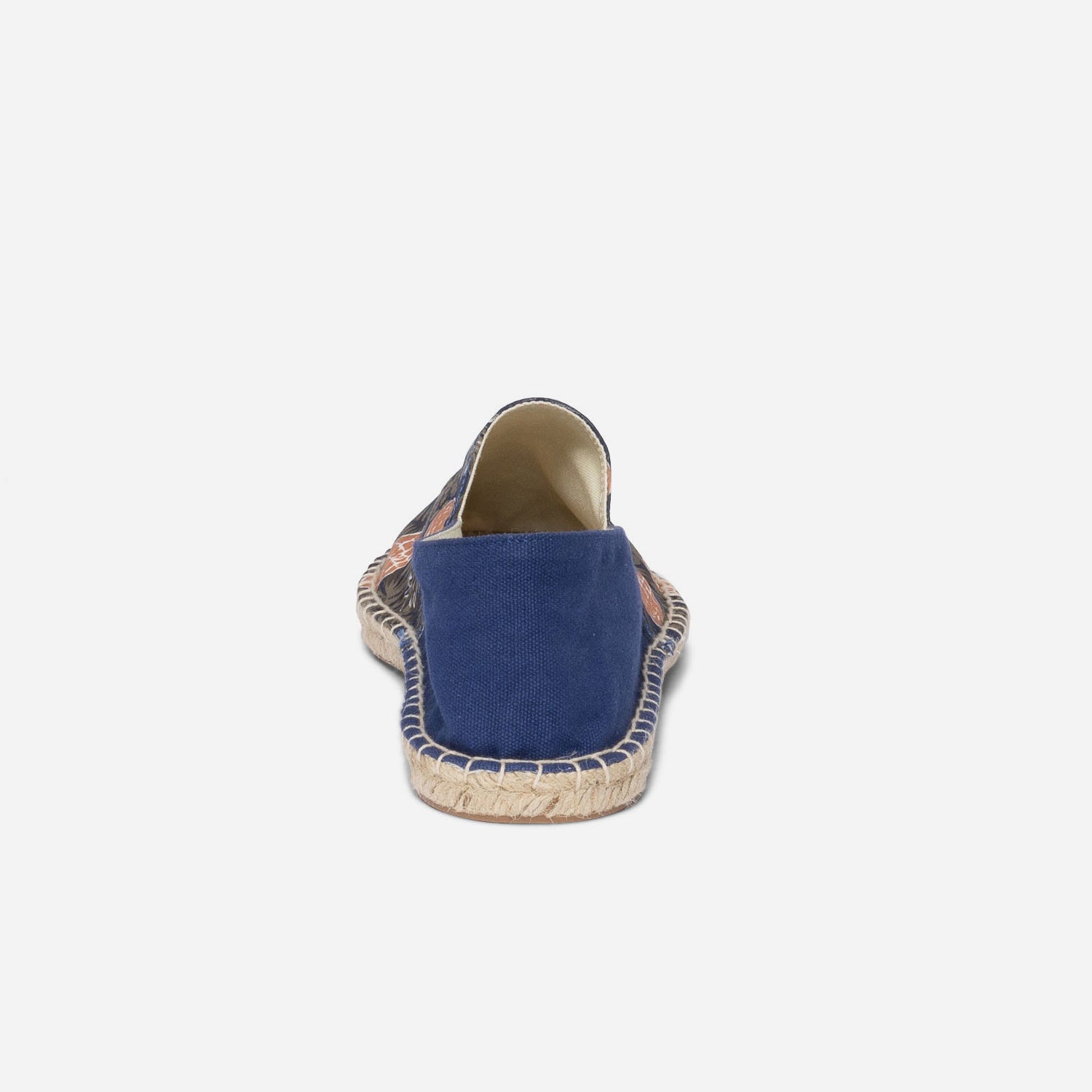 Espadrille bleue en toile imprimée ananas