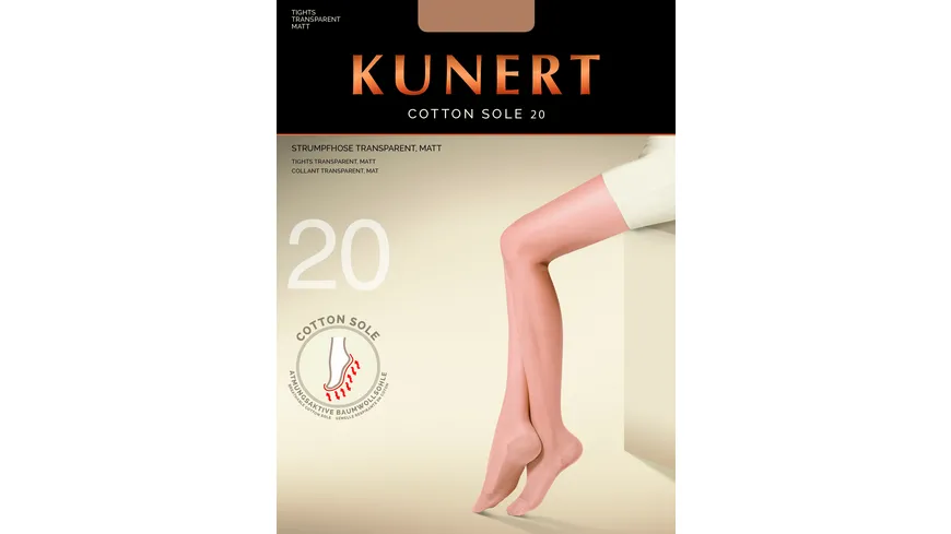 KUNERT Damen Feinstrumpfhose mit Baumwollsohle COTTON SOLE 20 DEN black