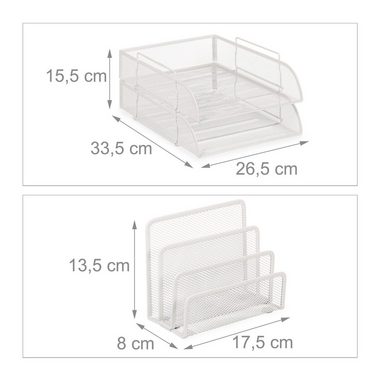 relaxdays Schreibtischaufsatz Schreibtisch Organizer Set 7-teilig