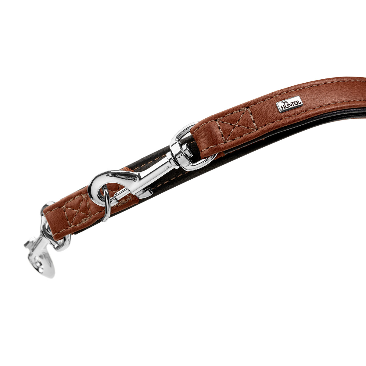 Hunter verstellbare Leine Canadian Up cognac/schwarz bei ZooRoyal