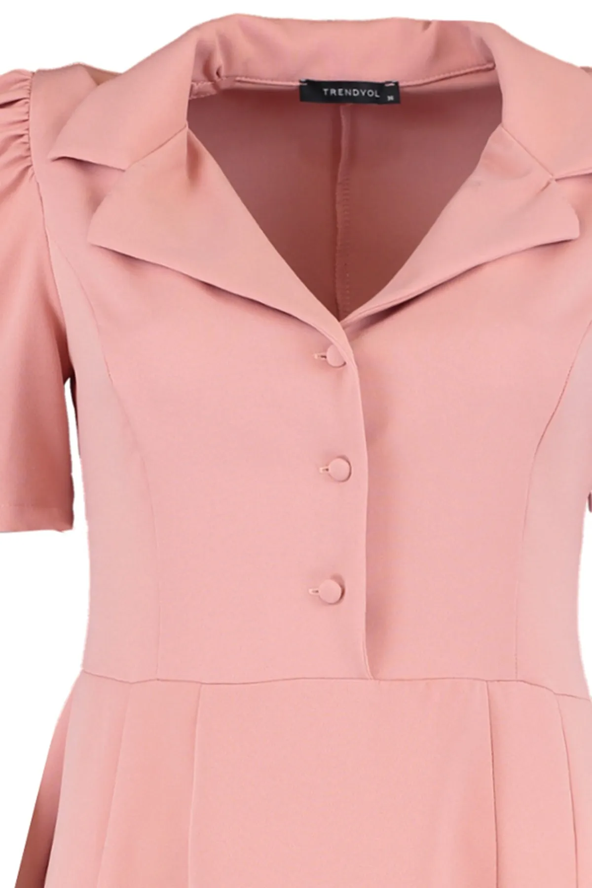 Trendyol Collection  Dusty Rose gewebtes Kleid mit Ballonärmeln TWOSS20EL1999