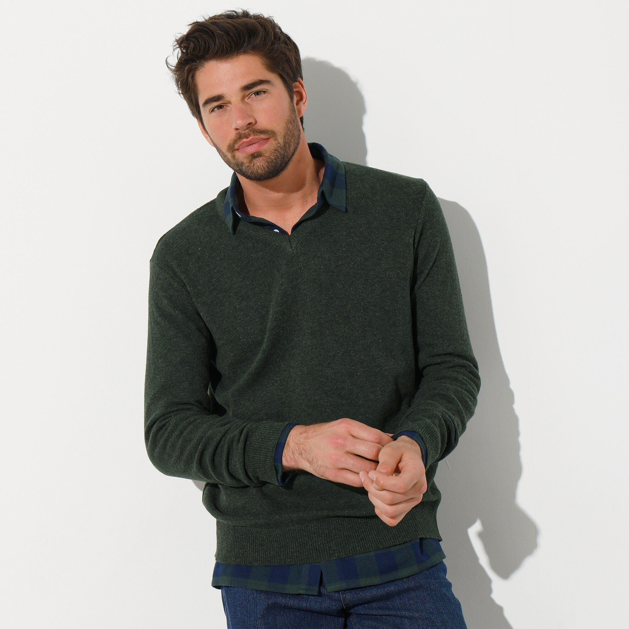 Pull col V 80% laine