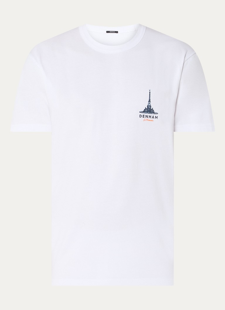 Denham Bastille -t-paita, jossa logo ja painatus takana