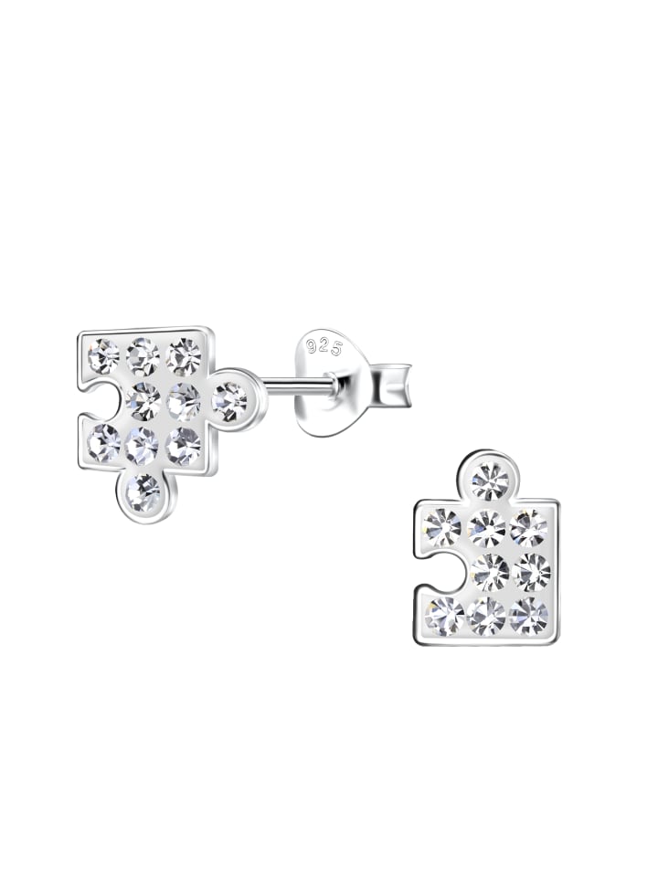 Alexander York Ohrringe, Ohrstecker PUZZLE Kristall weiß in 925 Sterling Silber, 2-tlg. günstig kaufen onesize