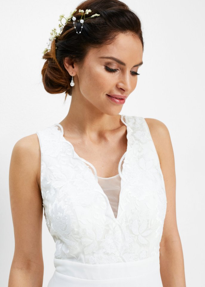 Chiffonkleid mit Pailettenstickerei