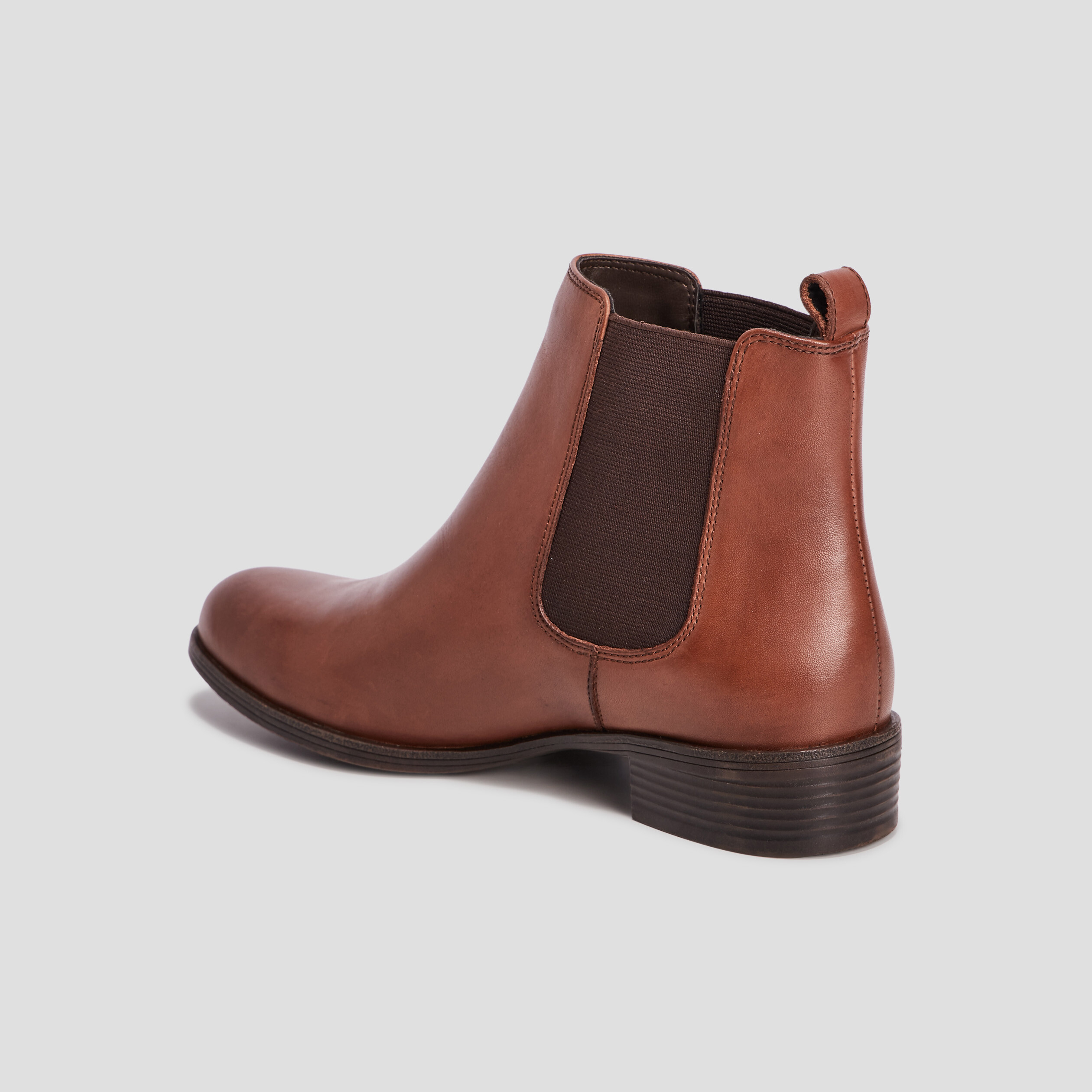 Bottines chelsea en cuir marron femme | La Halle
