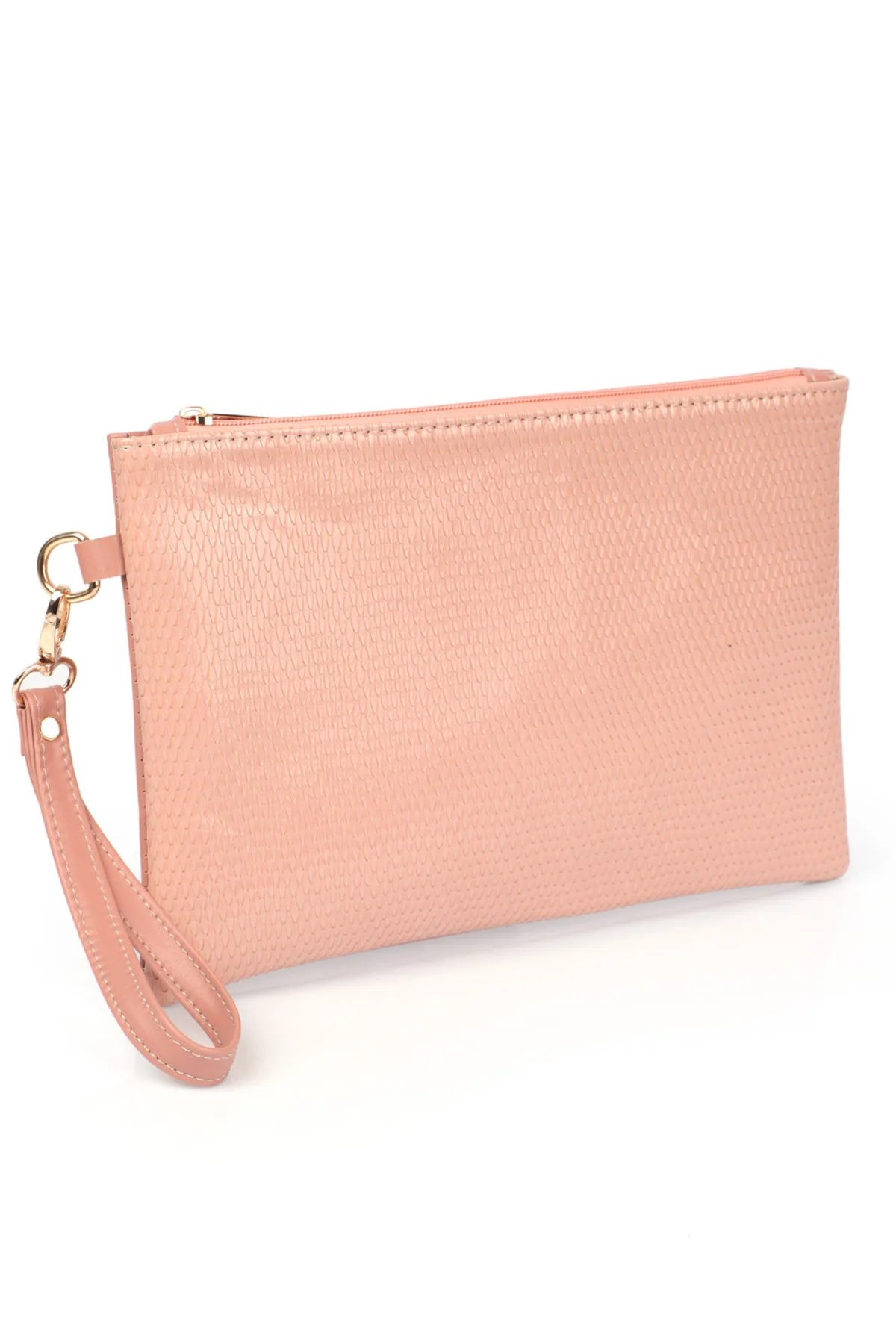 Capone Outfitters  Capone Damen-Clutch aus Lackleder mit Schlangenmuster und Paris-Lachs-Motiv