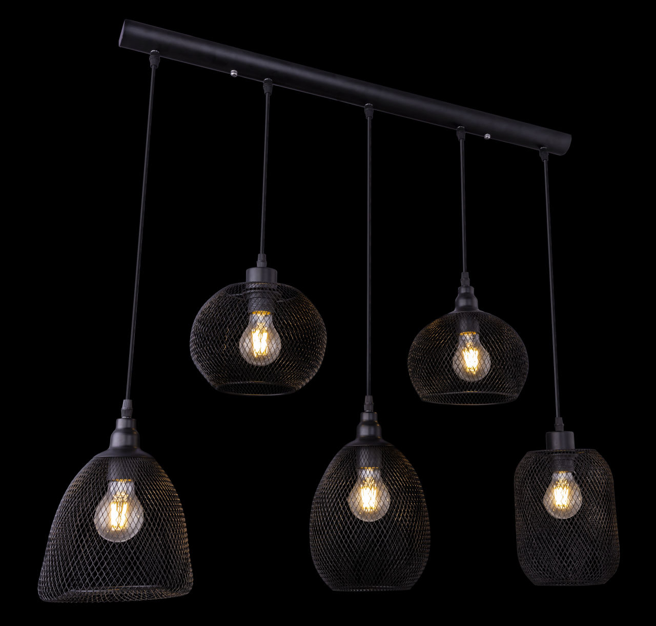 Globo Lighting - ANYA - Hängeleuchte Metall schwarz, 5x E27