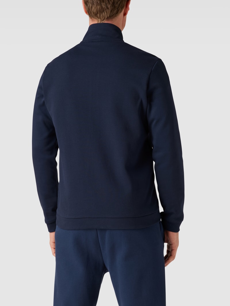Sweatjacke mit Label-Patch in marineblau