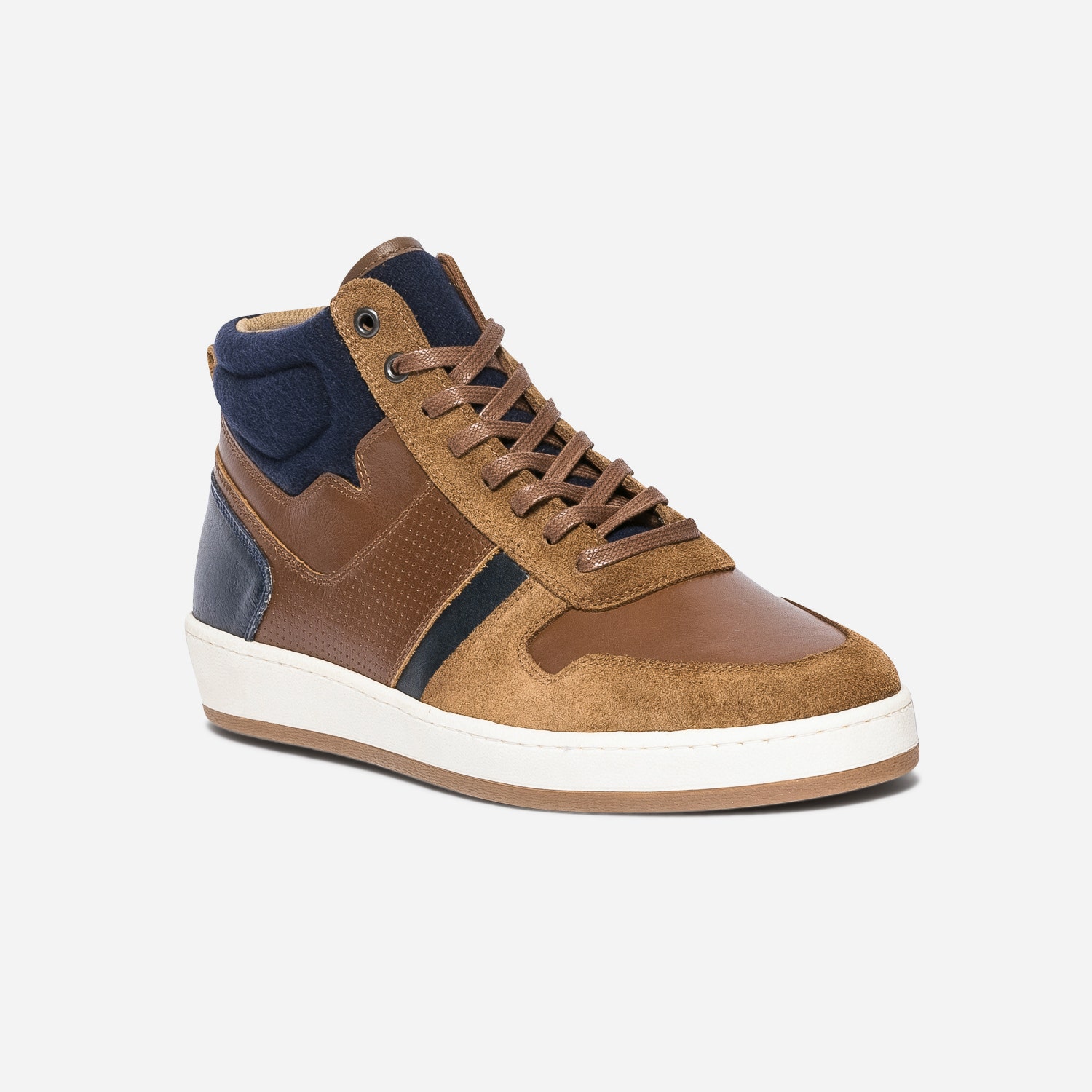 Basket cognac et marine éco-conçue bi matière