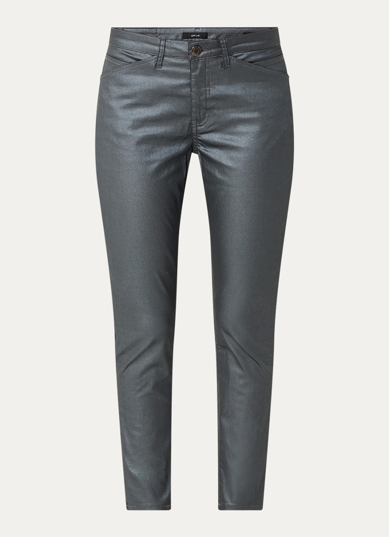 OPUS Emliy Jeans, blugi eleganți, slim fit, cu talie medie și finisaj metalic.