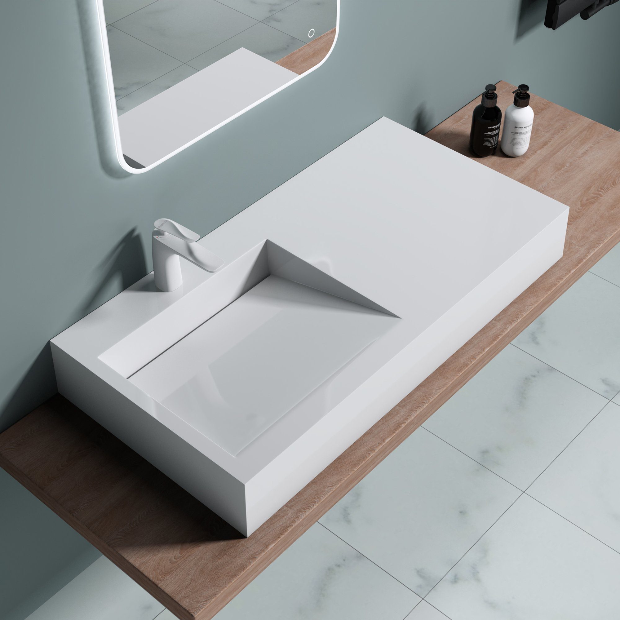 doporro Aufsatzwaschbecken doporro Design Aufsatzwaschbecken Col11 Hängewaschbecken Gussmarmor