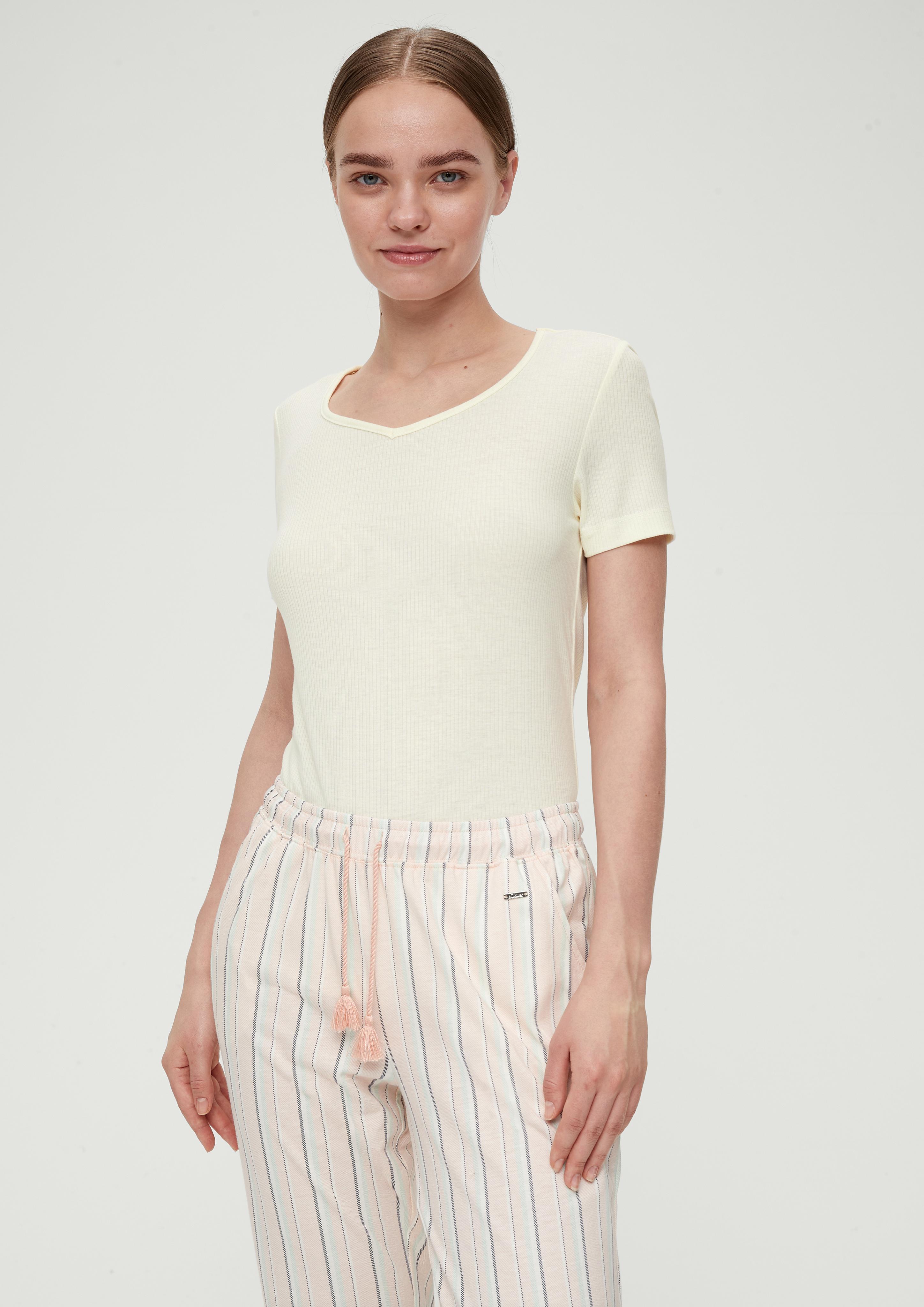 Pyjama-Shirt mit Rippstruktur  6008470-0200