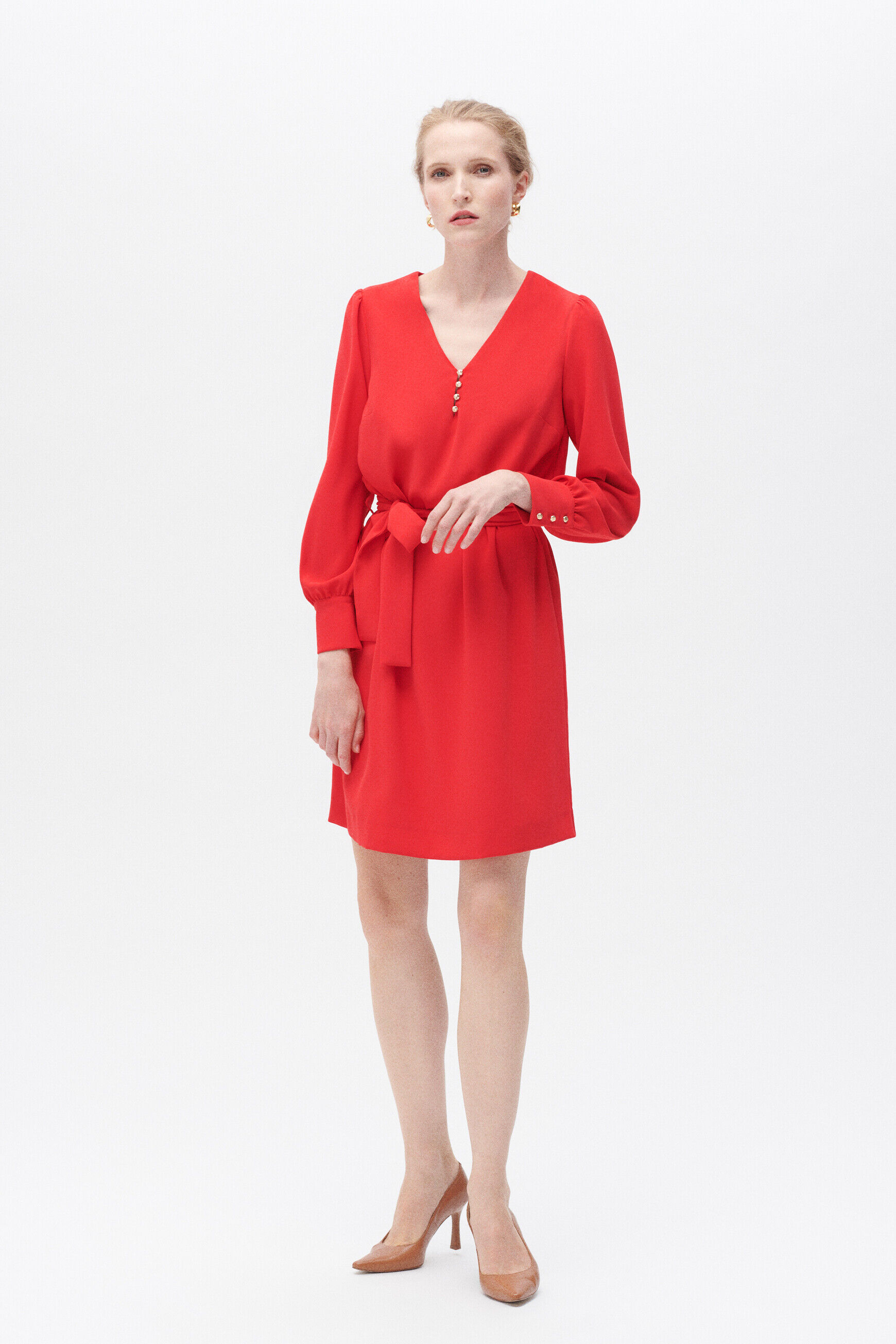 Robe roseline rouge femme