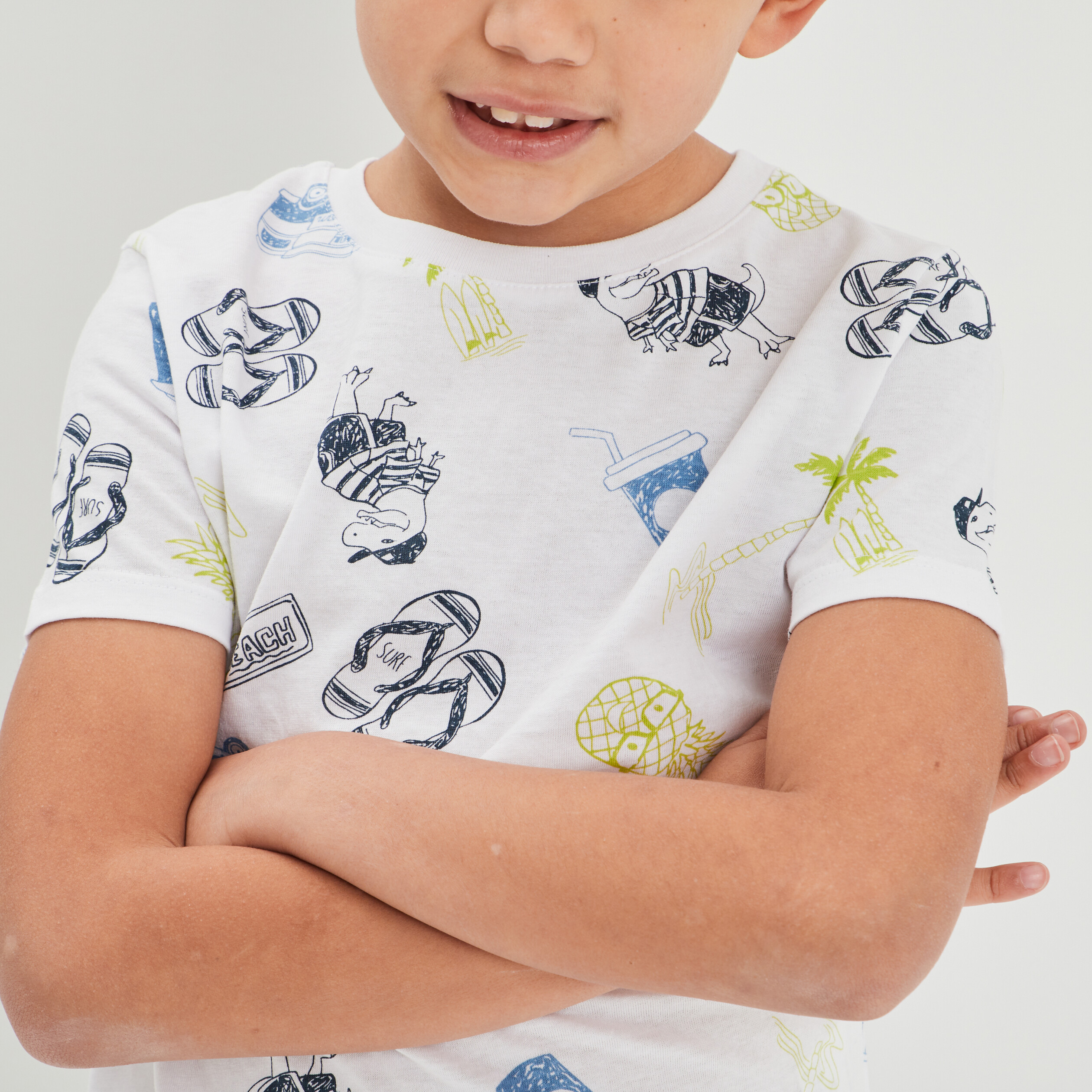T-shirt manches courtes blanc garçon | La Halle