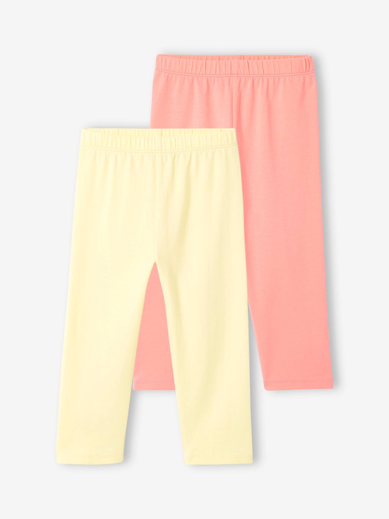Vertbaudet 2er-Pack Mädchen 3/4-Leggings BASIC Oeko-Tex - pack koralle