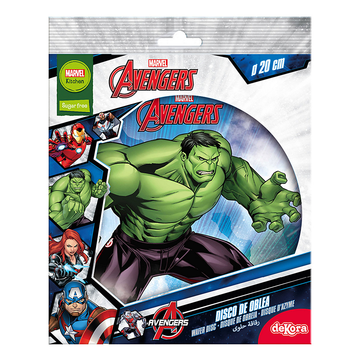 Essbare Tortenaufleger Avengers Hulk Captain America 20cm