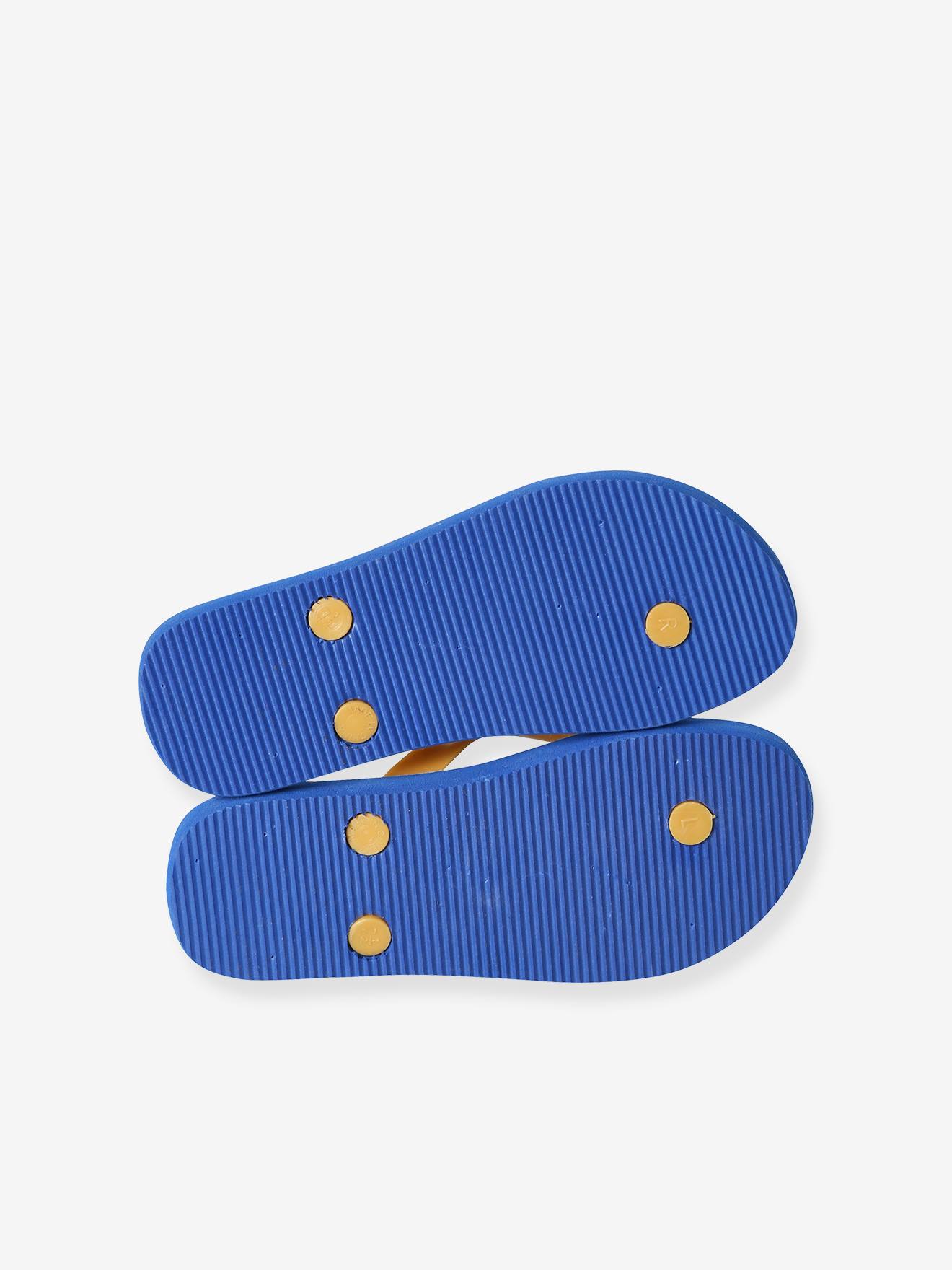 Vertbaudet Kinder Zehenpantoletten - blau bedruckt