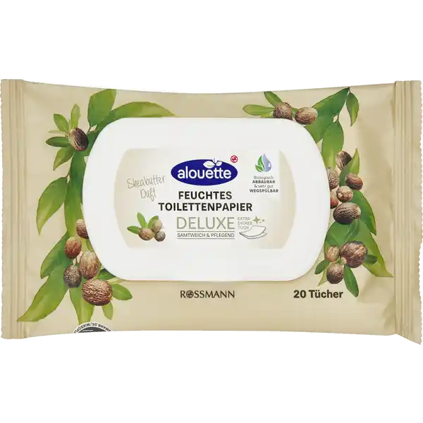 feuchtes Toilettenpapier Sheabutter-Duft Deluxe Reisegröße