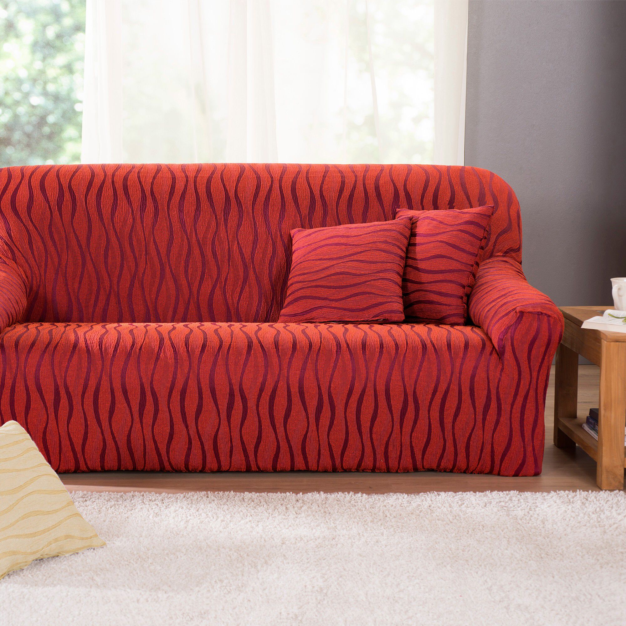 Housse de salon jacquard extensible imprimé 