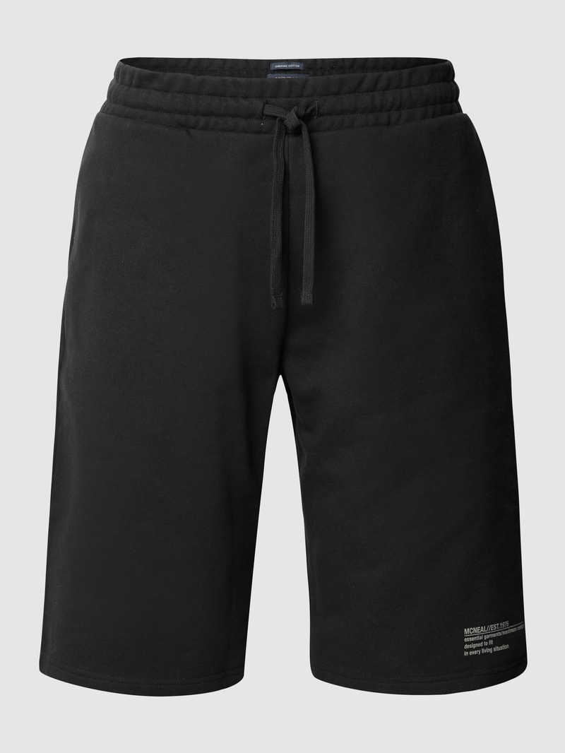 Sweatshorts mit Label-Print in schwarz