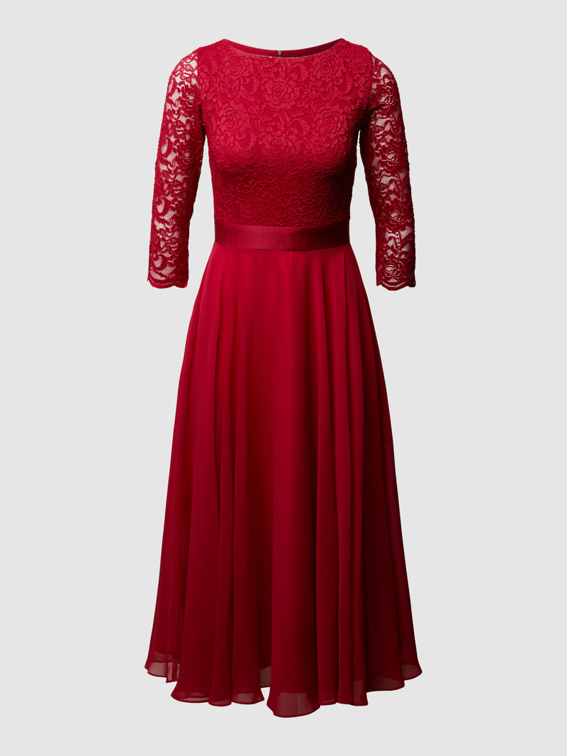 Cocktailkleid aus Häkelspitze in rot