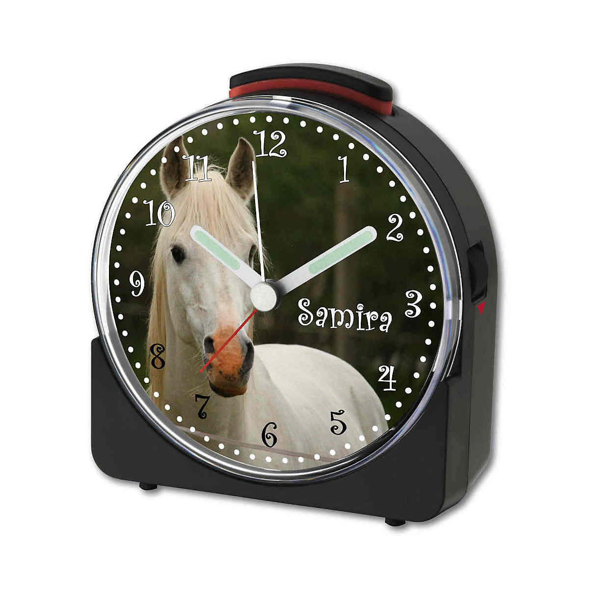 Kinder Funkwecker weiß personalisiert mit Namen Schimmel