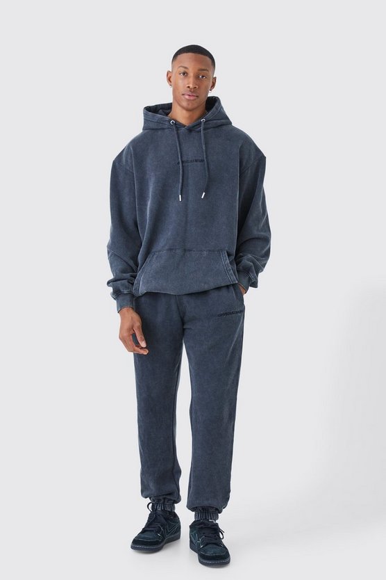 Oversize Official Trainingsanzug mit Acid-Waschung und Kapuze