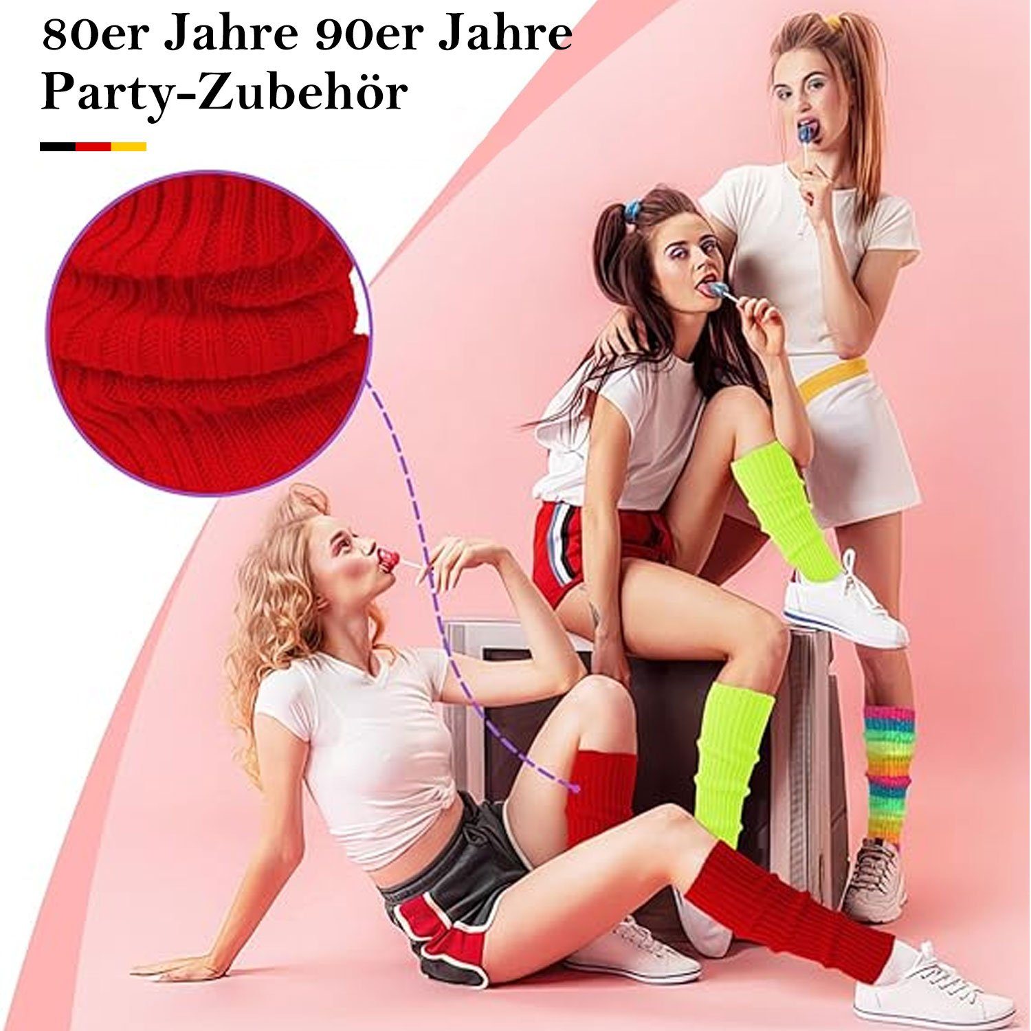 MAGICSHE Beinstulpen Gestrickte Party-Sport-Kniestrümpfe(2 Paar) modische Strickstulpen
