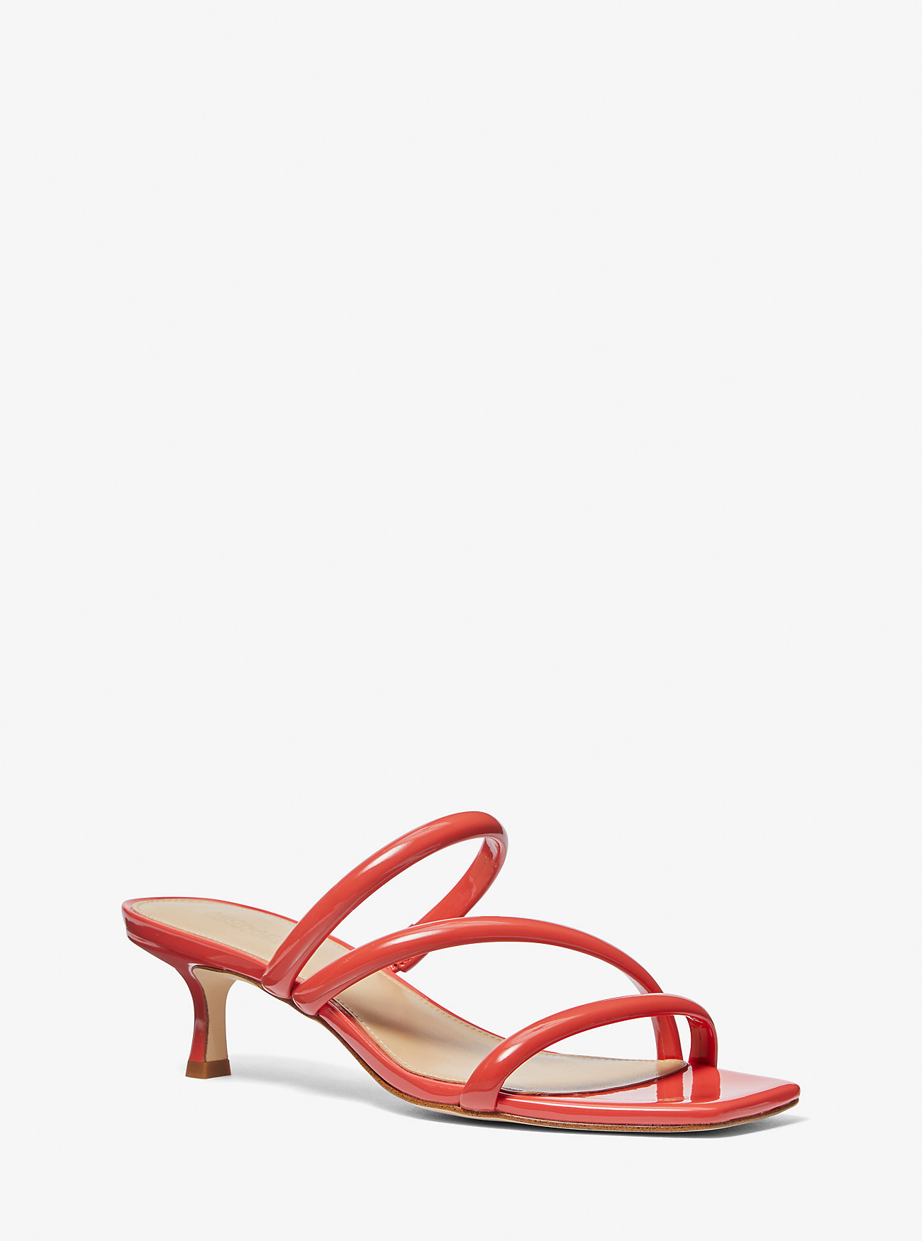 Celia Patent Kitten Sandal - SPICED CORAL