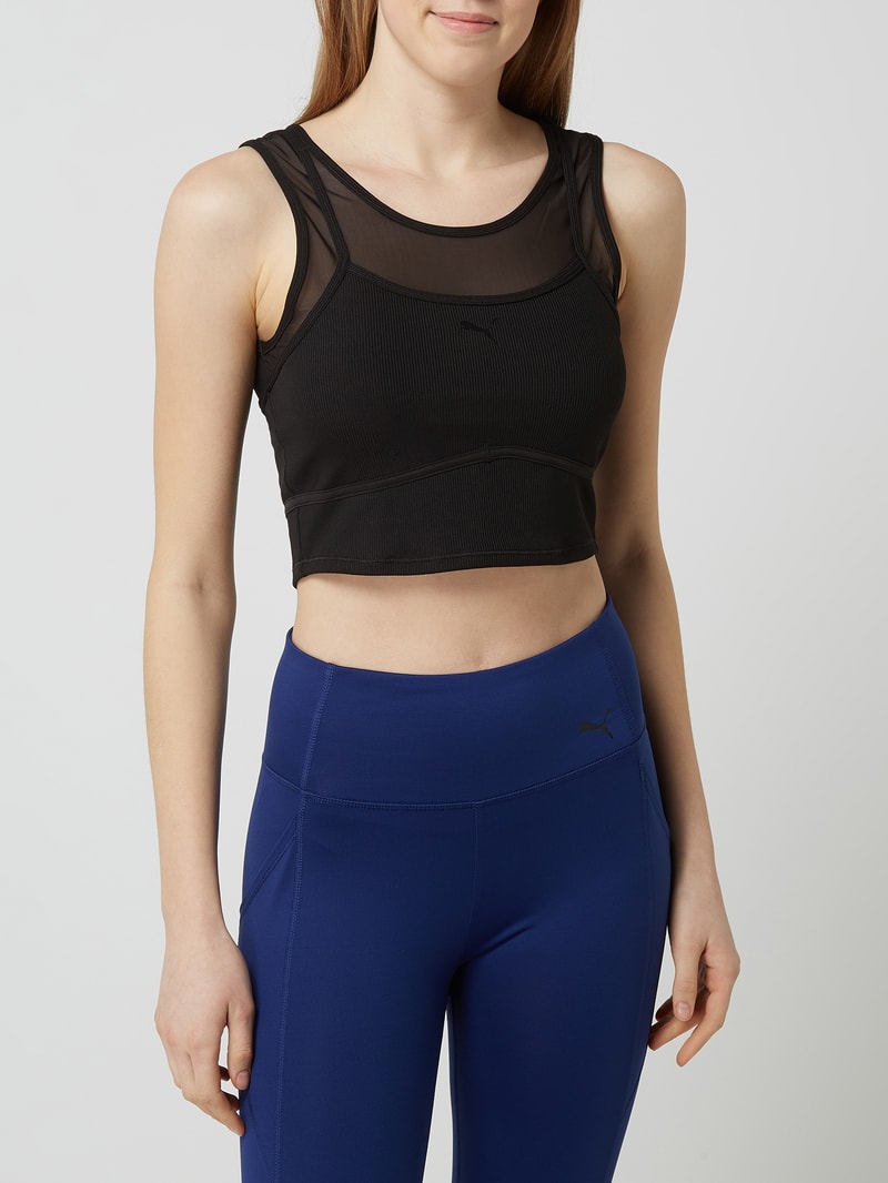 Bustier im Double-Layer-Look in schwarz