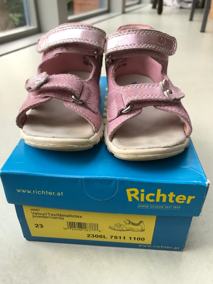 Richter Shoes Leder-Sandalen in Rosa günstig kaufen 23