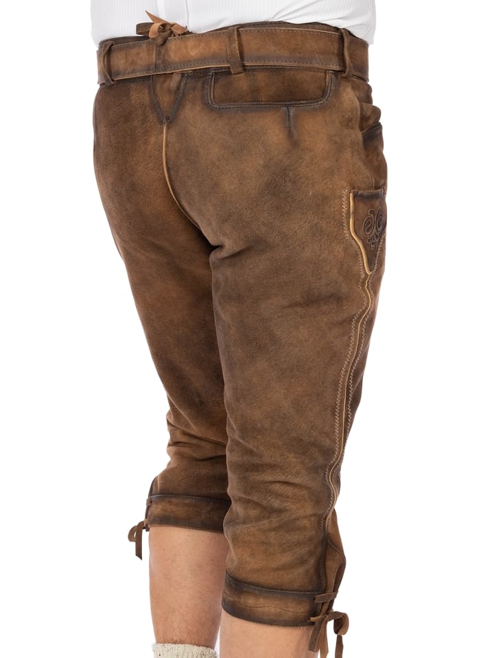 Gwandler Lederhose SEEFELD-gespeckt in braun günstig kaufen