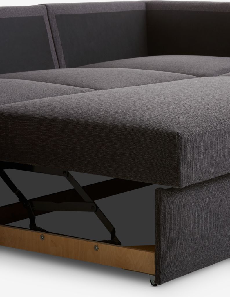 BEDSTED Sofa rozkładana z szezlongiem BEDSTED szara