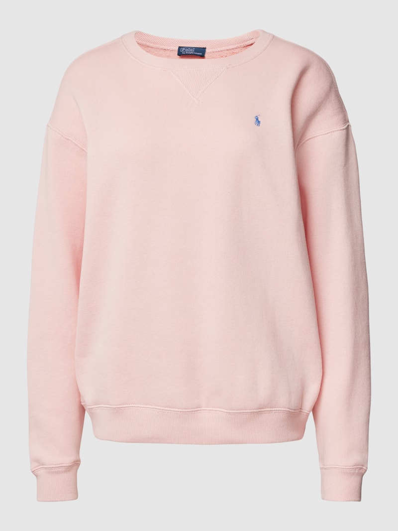 Sweatshirt mit Label-Stitching in pink