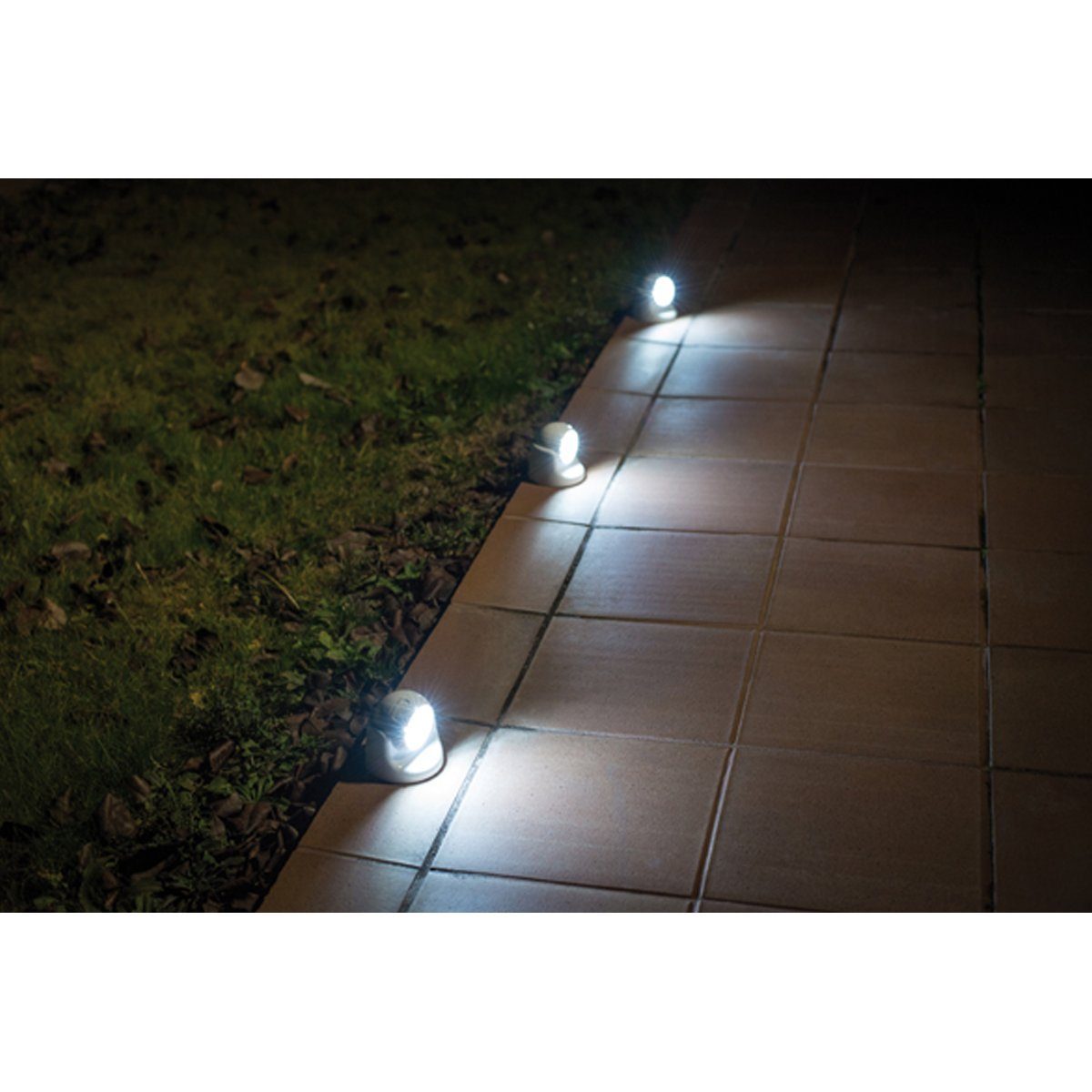 Best Direct® LED Wandleuchte Vigilamp, 3 Funktionen, LED fest integriert, Warmweiß, Bewegungsmelder, 8 LED, 53 Lumen, Ip44