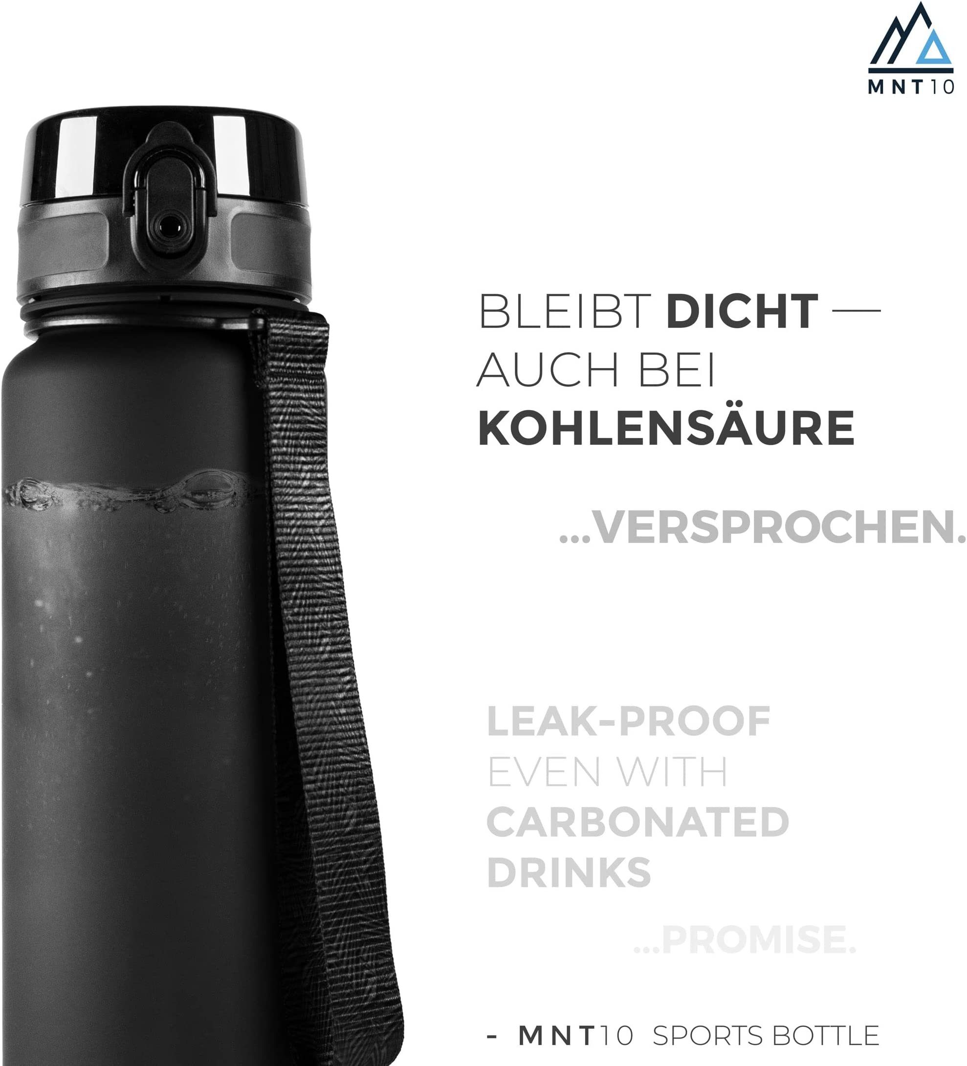 MNT10 Trinkflasche Trinkflasche Sport I Auslaufsichere Sporttrinkflasche aus Tritan, Die perfekte Flasche für Sport, Fitness, Gym, Schule I Wasserflasche